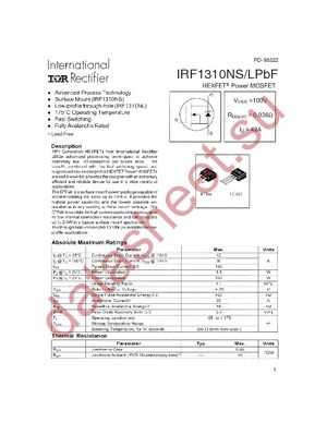 IRF1310NSPBF datasheet  